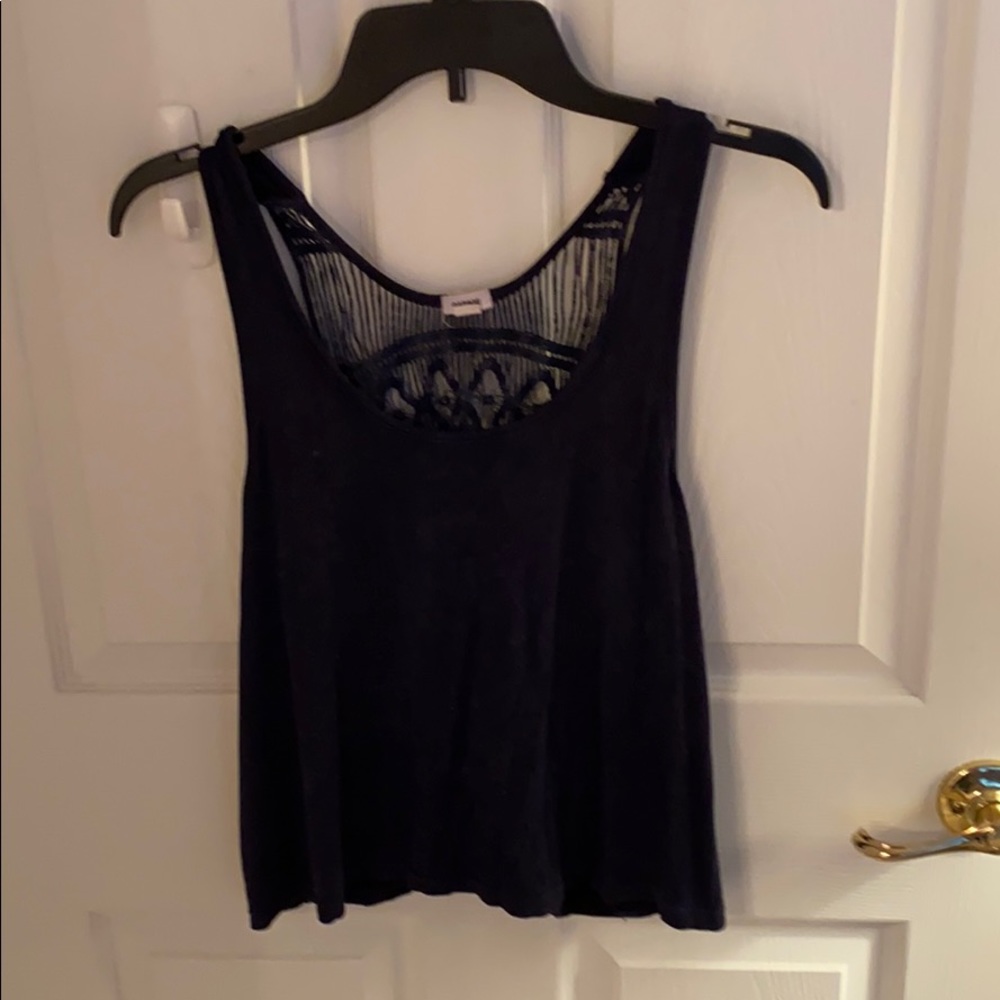 Navy blue garage tank top
